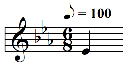 melodic dictation compound meter intermediate example 1 start